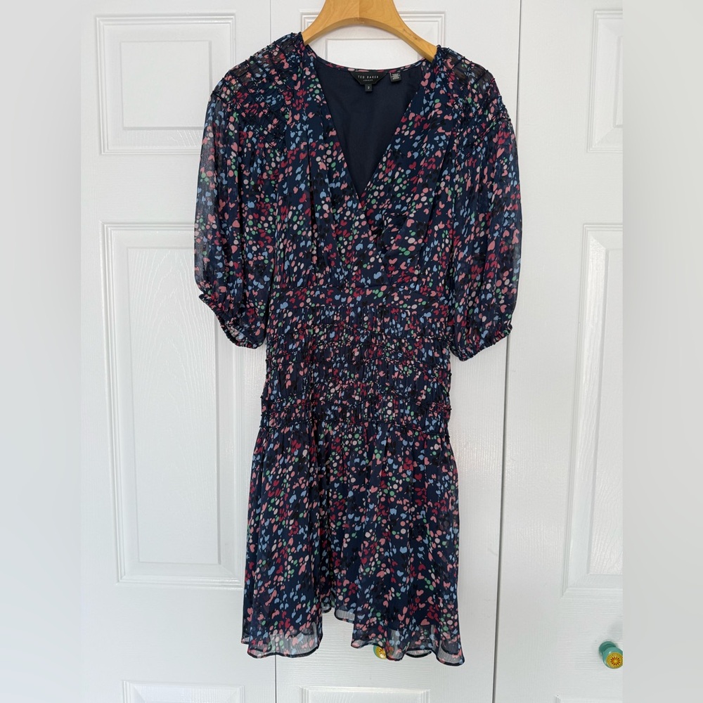 Ted Baker Navy Floral Mini Dress